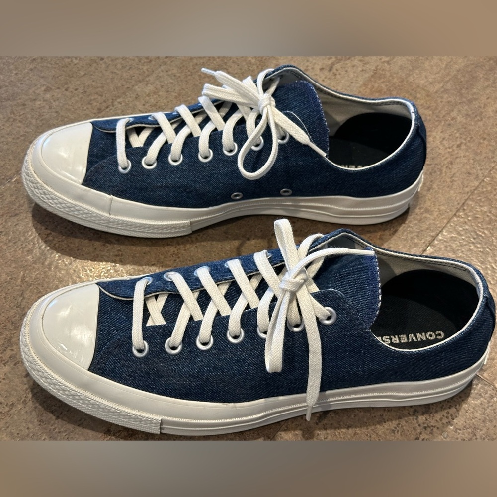 Converse Chuck Taylor Oxford. Custom blue denim. Men’s 10 EUR 44.  Gently used.